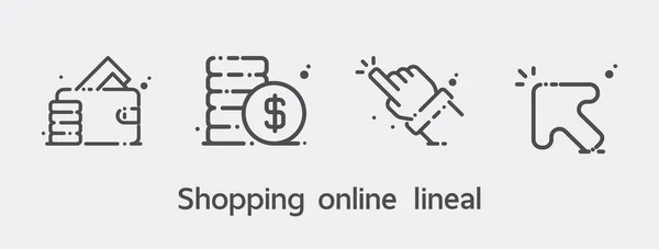 Shopping Online Lieferservice Konzept Icon Set — Stockvektor