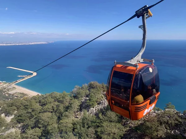 Cableway Antalyában Megmásztuk Thnektkpe Mountain Törökországban Stock Fotó