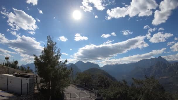 Bardzo Piękne Wideo Timelapse Góry Pochmurne Niebo Antalyi — Wideo stockowe