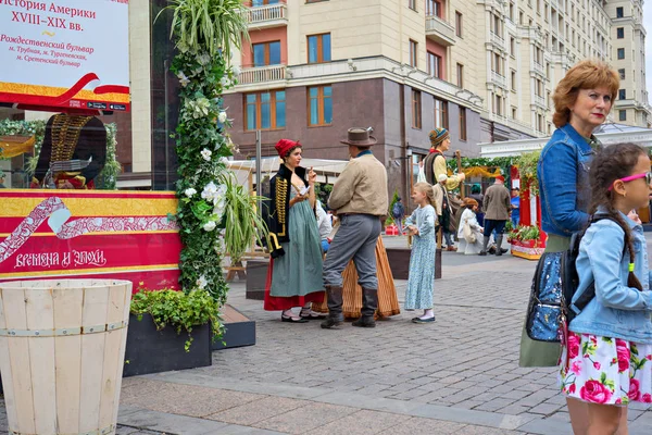 Junho 2019 Russia Moscow Festival Times Epochs Reconstrução Histórica — Fotografia de Stock