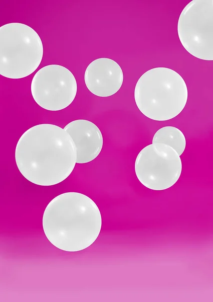 Schöne Weiße Blasen Mit Rosa Hintergrund — Stockfoto
