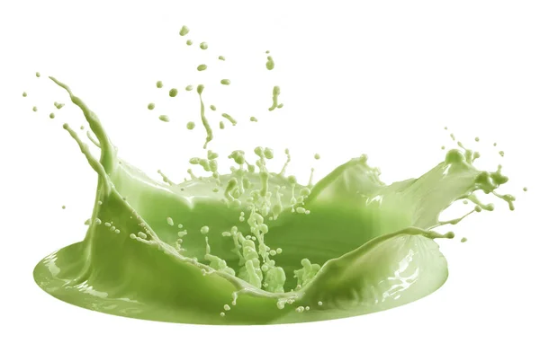 Groene verf splash geïsoleerd op witte achtergrond — Stockfoto