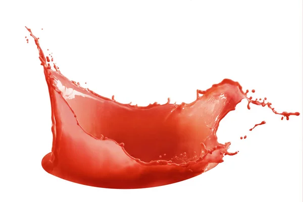 Red paint splash isolated on white background — Stock Photo, Image