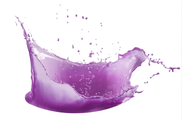 Vernice viola spruzzata isolata su sfondo bianco — Foto Stock
