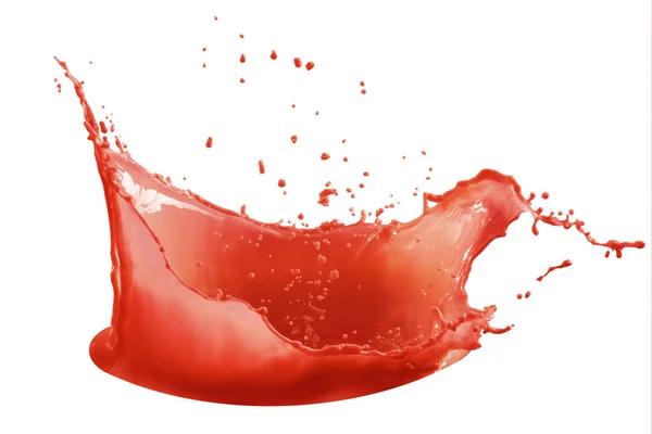 Red paint splash isolated on white background — Stock Photo, Image