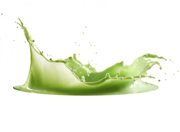 Groene verf splash geïsoleerd op witte achtergrond — Stockfoto