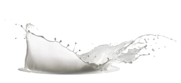 Respingo de leite isolado no fundo branco — Fotografia de Stock