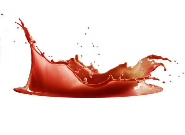 Red paint splash isolated on white background — Stock Photo, Image