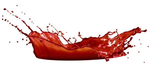 Red paint splash isolated on white background — Stock Photo, Image