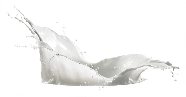 Mjölk stänk isolerad på vit bakgrund — Stockfoto