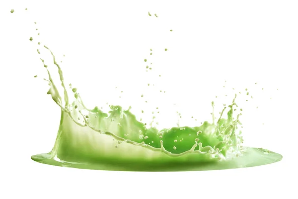 Groene verf splash geïsoleerd op witte achtergrond — Stockfoto