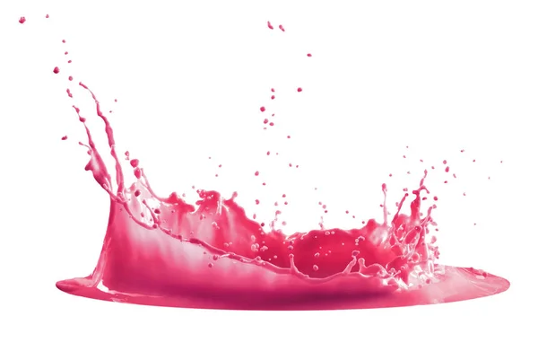 Salpicadura de pintura rosa aislada sobre fondo blanco — Foto de Stock