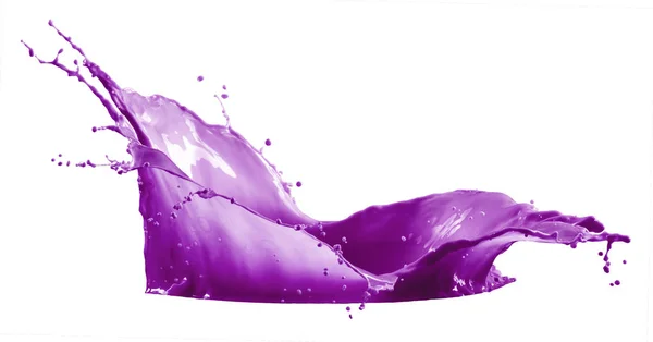 Vernice viola spruzzata isolata su sfondo bianco — Foto Stock