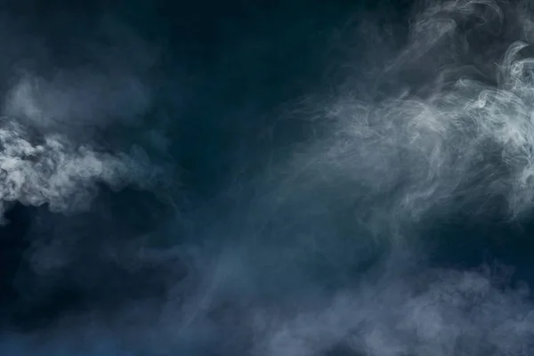 Velkolepý abstraktní bílý kouř izolovaný v barvě modré a bla Stock Obrázky