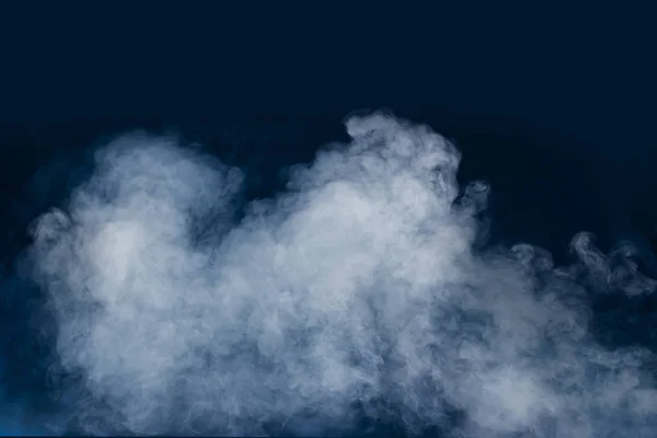 Biały dym kolorowy na białym tle niebieski spektakularny streszczenie — Zdjęcie stockowe