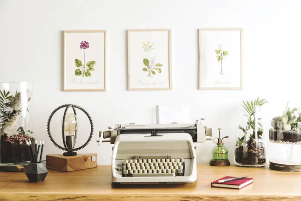 Elegante Home Office Concetto Interni Ispirazione Home Office Con Scrivania — Foto Stock
