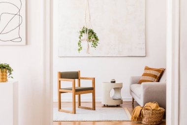 Şık kişisel aksesuarlar ile rahat dairede oturma odası nın tasarım boho iç. 
