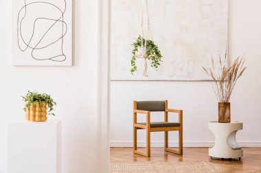 Şık kişisel aksesuarlar ile rahat dairede oturma odası nın tasarım boho iç. 