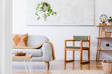 Şık kişisel aksesuarlar ile rahat dairede oturma odası nın tasarım boho iç. 