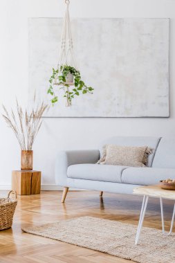 Şık kişisel aksesuarlar ile rahat dairede oturma odası nın tasarım boho iç. 