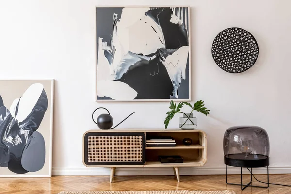 Stylish Modern Interior Living Room Elegant Accessories Design Home Decor — Stock Photo, Image