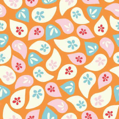 Vektör atamış yaprakları sorunsuz tekrar desen arka plan.