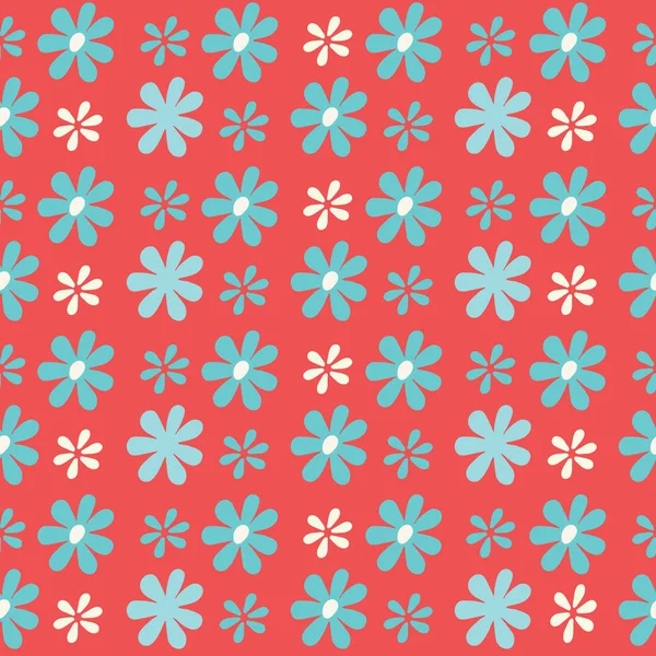 Vektor einfache Blume Streifen nahtlose Wiederholung Muster Hintergrund. — Stockvektor