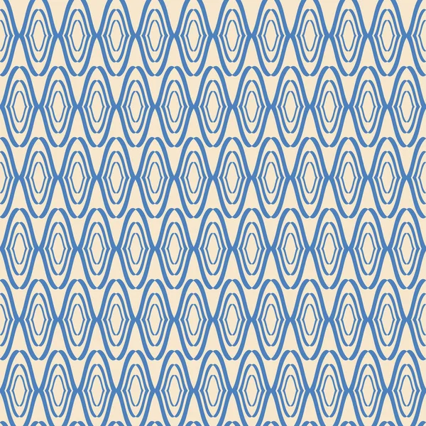 向量抽象几何蓝色和奶油无缝地重复样式背景. — 图库矢量图片