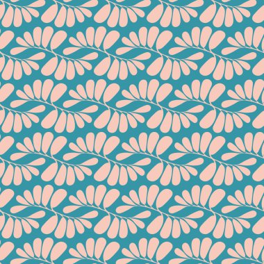 Sorunsuz vektör desen pastel pembe tropikal palmiye geometrik tasarım yineleyin. Tatlı yüzey desen tasarım.