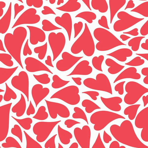 Hand drawn red tossed hearts in a seamless repeat vector pattern. A romantic print pattern ideal for valentines and wedding projects. — Stock Vector