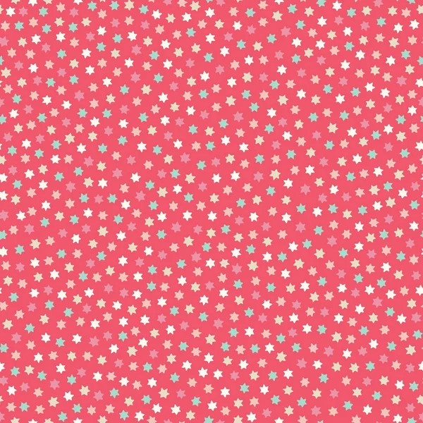 Pürüzsüz tekrarlama deseninde beyaz bir arka planda minik pembe, kırmızı ve gri yıldızlar. Tatlı attı vektör tasarım çocuklar ve arka plan projeleri için ideal.