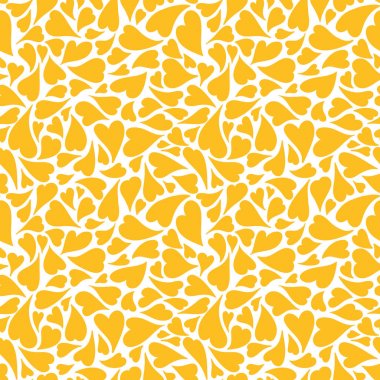 Sevgililer kumaş, hurda rezervasyon ve kırtasiye projeleri için ideal güzel bir vektör sorunsuz tekrar desen el çizilmiş sarı kalpler .