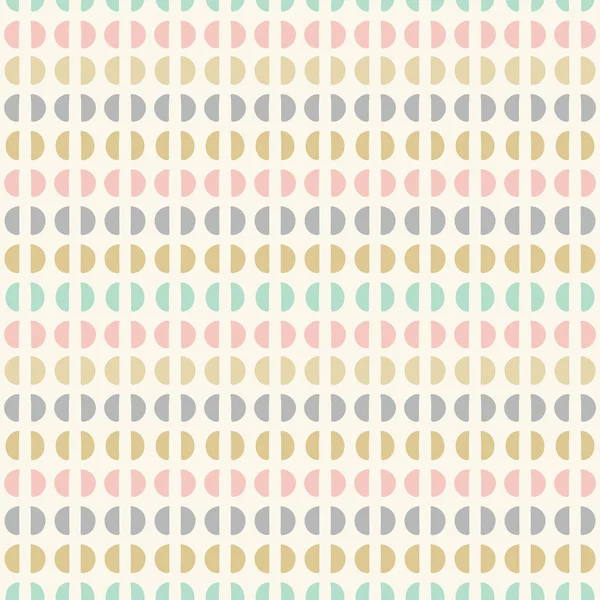 Geometrisch herhalingspatroon van hand getekende halve cirkels in zoete pastel kleuren. Naadloze vector abstracte achtergrond ideaal voor kinderen en baby projecten. — Stockvector