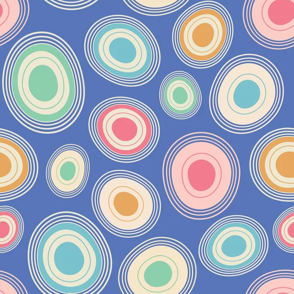 Elle çizilmiş renkli dairelerin dikişsiz bir şekilde atıl desen tekrarlayın. Vektör el çizgileri ile çizilmiş yuvarlak şekiller.
