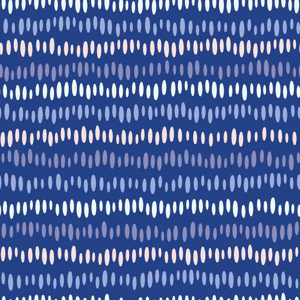 Безшовний повторюваний абстрактний візерунок ручної намальованої овальної форми в ряд. Векторний дизайн фону в синій, рожевий і фіолетовий . — стоковий вектор