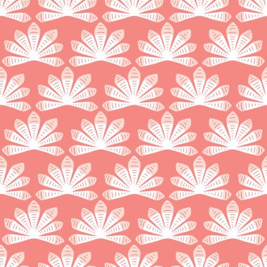 Soyut palmiye yaprağı deseni dizaynı pembe. Vektör tropikal yeşillik kusursuz yineleme arkaplanı.