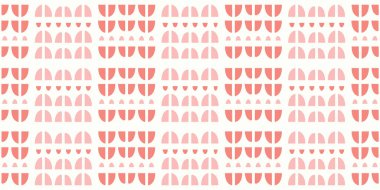 Soyut eğri desen dizaynı pembe, şirin vektör geometrik kusursuz tekrarlama çizimi arka planında. 