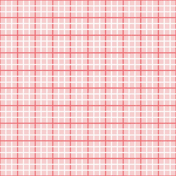 Vérifier le fond du motif en rose et orange, mignon vecteur texturé plaid conception répétée sans couture. — Image vectorielle