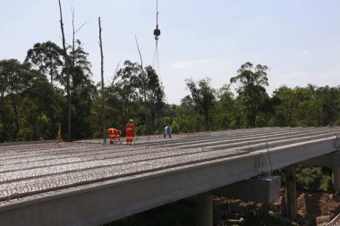 Sao Paulo, Brezilya için otoyol inşaat işçileri