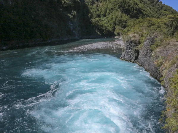 Pohled Řeky Národní Park Vicente Perez Rosales Chile Jižní Amerika — Stock fotografie