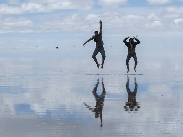 Salar Uyuni Boliwii Jan 2014 Panorama Doskonały Biały Pustyni Płaskie — Zdjęcie stockowe