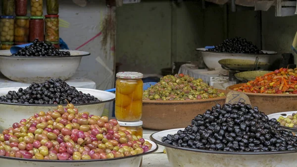 Marrakesh Morocco Oct 2012 Olives Sale Jemaa Fnaa Square Market — Stock Photo, Image