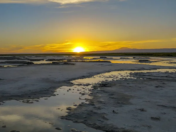 Barevný Západ Slunce Poušti Atacama Chile — Stock fotografie