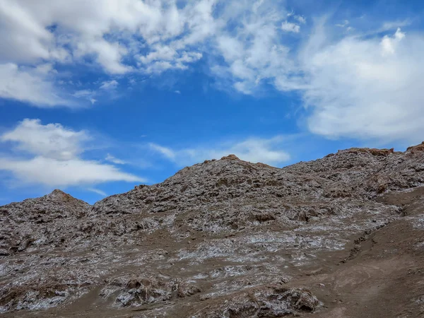 Valle Luna Moon Valley Skalista Formacja Pustyni Atacama Chile — Zdjęcie stockowe