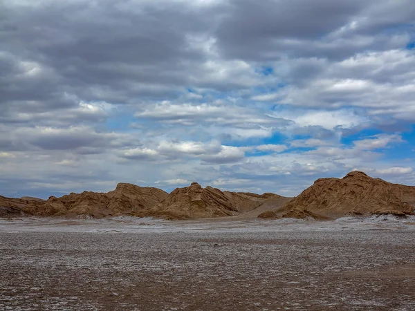 Valle Luna Moon Valley Skalista Formacja Pustyni Atacama Chile — Zdjęcie stockowe