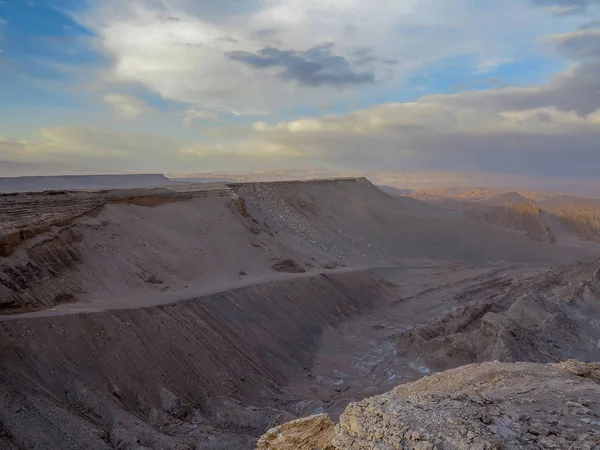 Valle Luna Moon Valley Skalista Formacja Pustyni Atacama Chile — Zdjęcie stockowe