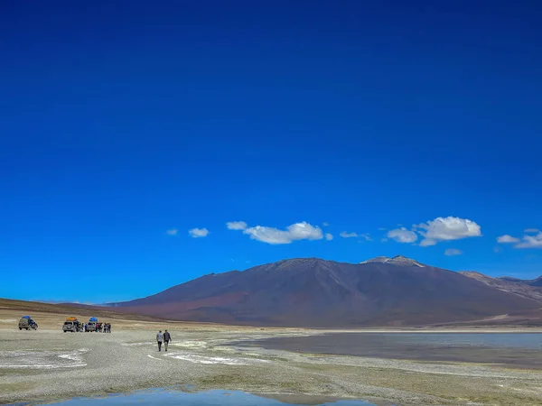 Désert Atacam Chili Janvier 2014 Touriste Avec Voitures Sur Désert — Photo