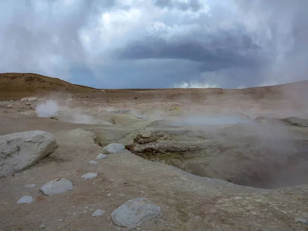 Geyser Del Tattio Chain Geyser Connected Famous Tattio Vulcan Occurs — Stock Photo, Image