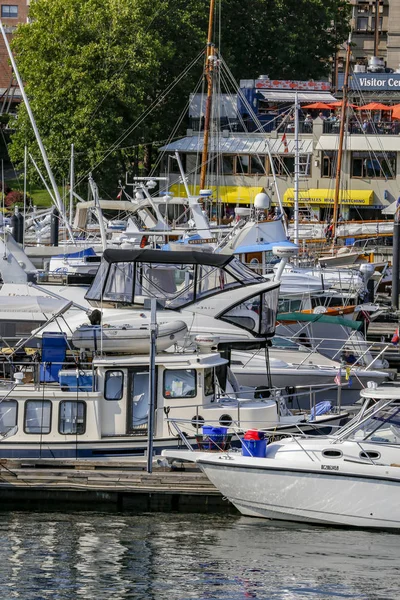 Victoria Canadá Julio 2018 Inner Harbour Whit Boat Sunny Day — Foto de Stock