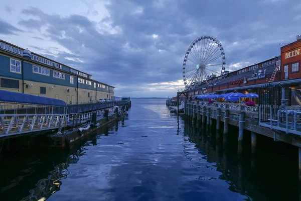 Seattle Washington États Unis Juillet 2018 Seattle Great Wheel Quai — Photo